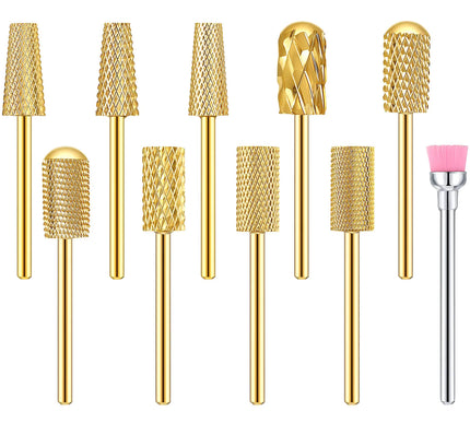 10-Piece Tungsten Carbide Nail Drill Bits Kit