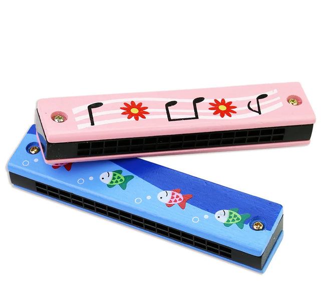 16 Holes Cute Harmonica Musical Instrument Montessori Educational Toys Cartoon Pattern Kids Wind Instrument Children Gift Kids