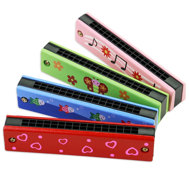 16 Holes Cute Harmonica Musical Instrument Montessori Educational Toys Cartoon Pattern Kids Wind Instrument Children Gift Kids