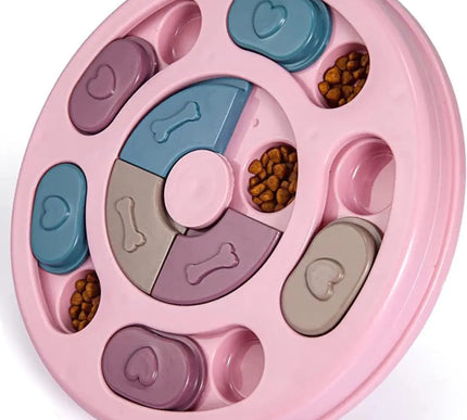 Comedero genérico para perros, rompecabezas, juguetes interactivos para entrenamiento intelectual, juguetes para perros grandes, medianos y pequeños, inteligentes, color rosa.