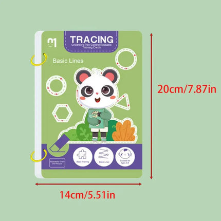 Kids 34-Page Reusable Writing & Drawing Workbook Set with Erasable Pen