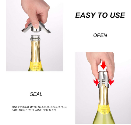 Portable Stainless Latches Champagne Sparkling Wine Bottle Stopper Sealer Bar Wine Plug Liquor Spirit Flow Red Wine Bottle Cap