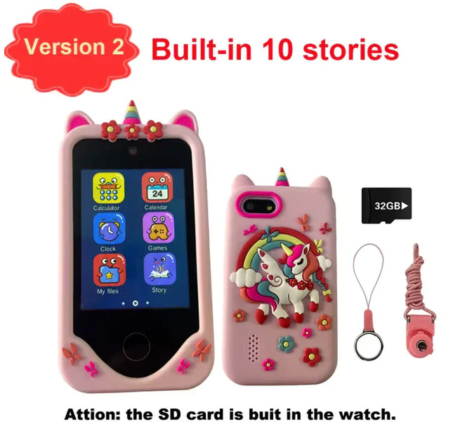 Kids Smart Phone Children Toys Mini Smart Phone Unicorn Toys Games Dual Camera