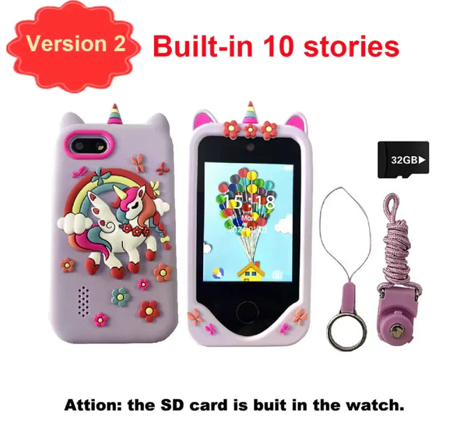 Kids Smart Phone Children Toys Mini Smart Phone Unicorn Toys Games Dual Camera