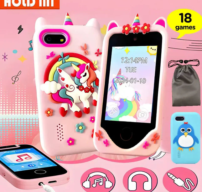 Kids Smart Phone Children Toys Mini Smart Phone Unicorn Toys Games Dual Camera