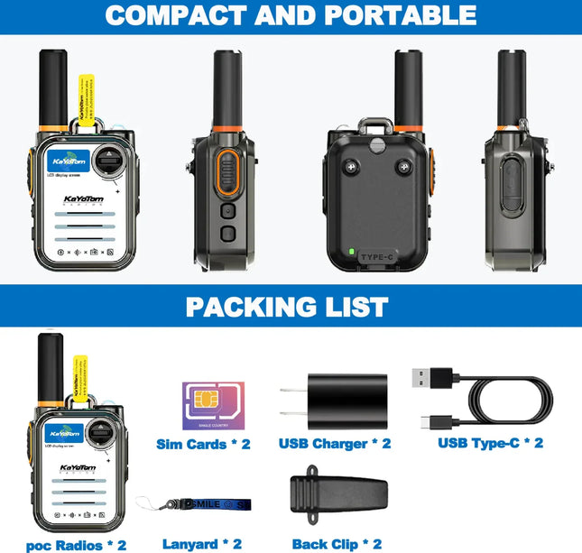 KaYoTom Global Walkie-Talkies – Long Distance Communication up to 5000KM