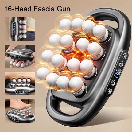 16-Head Fascia Massage Gun – High-Frequency Body Massager