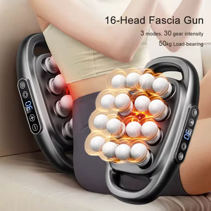 16-Head Fascia Massage Gun – High-Frequency Body Massager