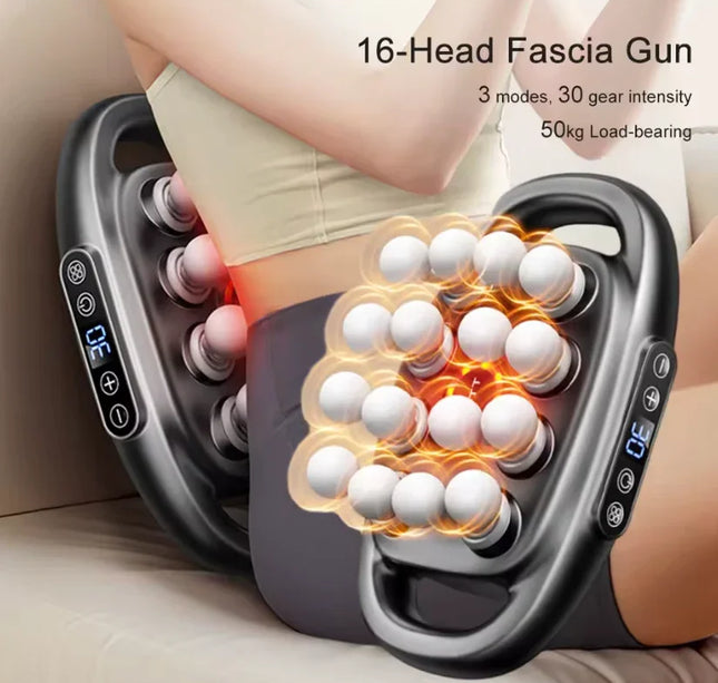 16-Head Fascia Massage Gun – High-Frequency Body Massager