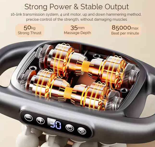 16-Head Fascia Massage Gun – High-Frequency Body Massager