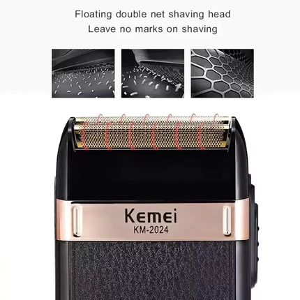 Kemei KM-2024 Waterproof Rechargeable Electric Shaver for Men