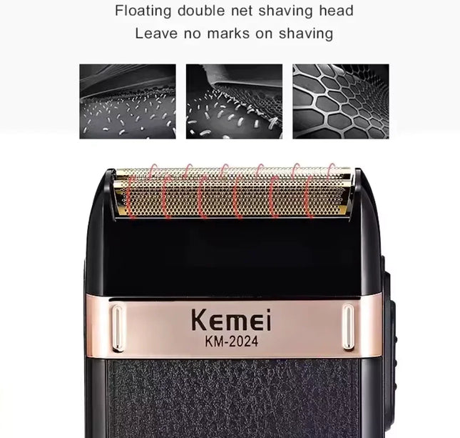 Kemei KM-2024 Waterproof Rechargeable Electric Shaver for Men
