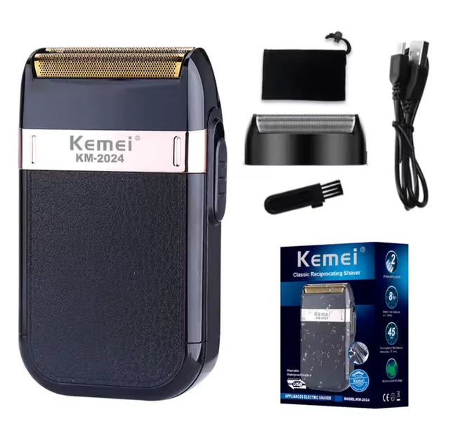 Kemei KM-2024 Waterproof Rechargeable Electric Shaver for Men