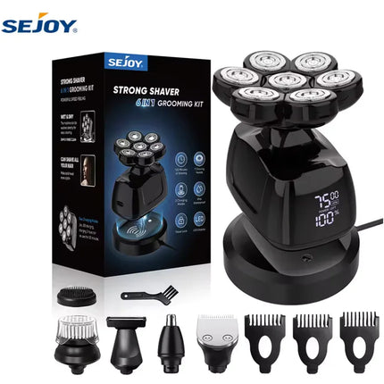 Sejoy 7D Head Shaver 6-in-1 Waterproof Grooming Kit for Men
