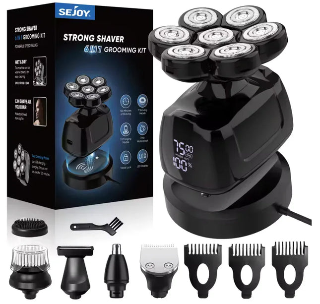 Sejoy 7D Head Shaver 6-in-1 Waterproof Grooming Kit for Men