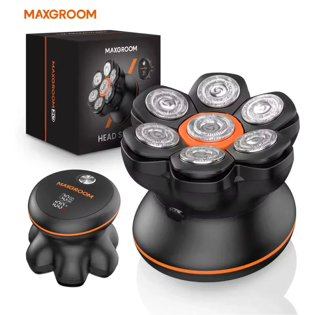 MAXGROOM 7D Head Shaver – Waterproof USB Rechargeable Electric Razor for Bald Men