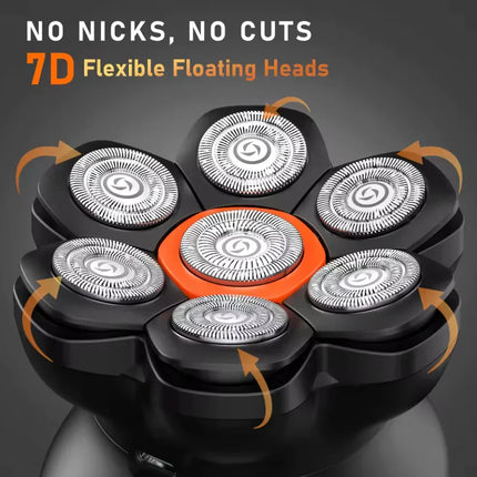 MAXGROOM 7D Head Shaver – Waterproof USB Rechargeable Electric Razor for Bald Men