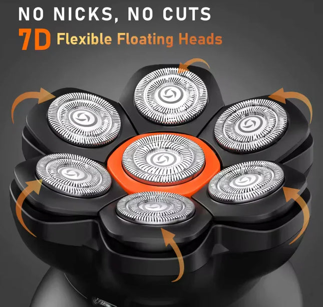 MAXGROOM 7D Head Shaver – Waterproof USB Rechargeable Electric Razor for Bald Men