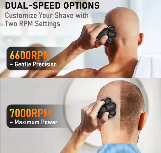 MAXGROOM 7D Head Shaver – Waterproof USB Rechargeable Electric Razor for Bald Men