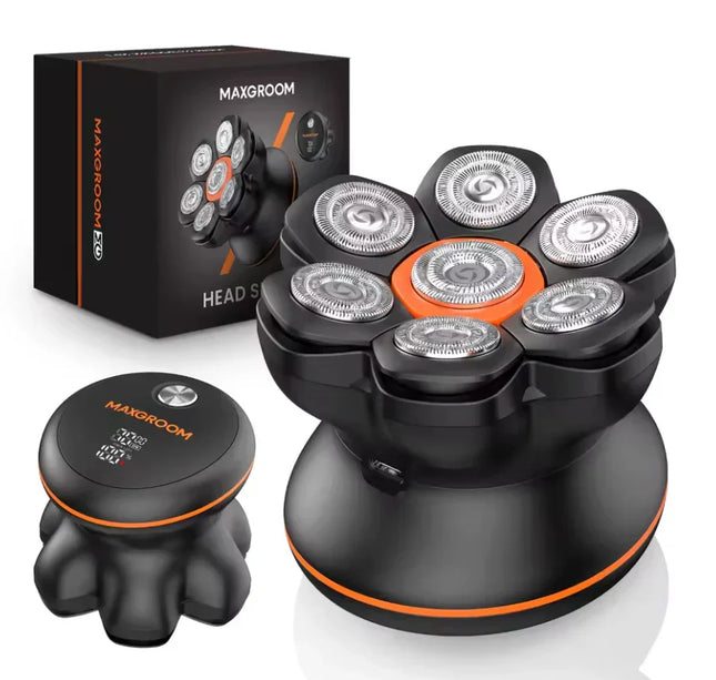 MAXGROOM 7D Head Shaver – Waterproof USB Rechargeable Electric Razor for Bald Men