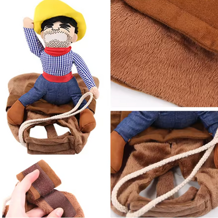 Funny Cowboy Dog Costume Jacket for Small & Large Dogs