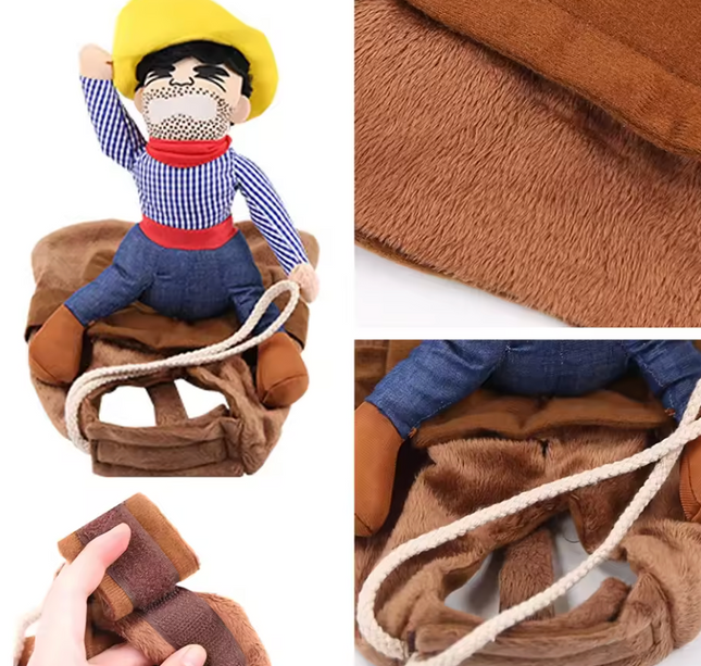 Funny Cowboy Dog Costume Jacket for Small & Large Dogs
