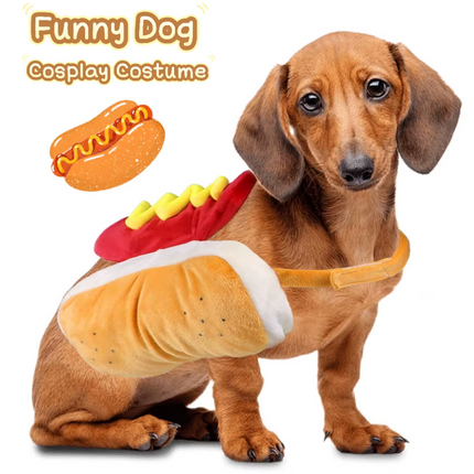 Funny Hot Dog Pet Costume for Small & Medium Dogs & Cats