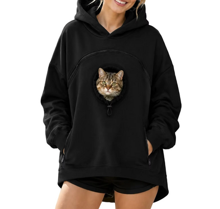 Winter Zipper Pocket Pet Solid Color Hooded Pullover Hoodie Shirt ,Sweatshirt Pouch Cat Hoodie Jacket