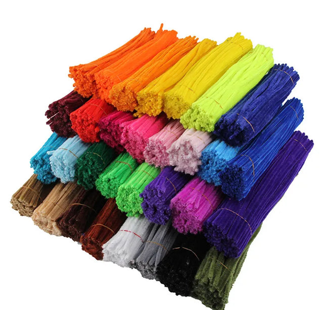 100pcs 30cm Chenille Stems Pipe Cleaners Kids Plush Educational Toy Colorful Pipe Cleaner Toys Handmade DIY Craft Supplies