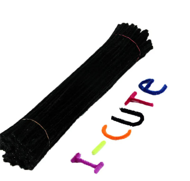 100pcs 30cm Chenille Stems Pipe Cleaners Kids Plush Educational Toy Colorful Pipe Cleaner Toys Handmade DIY Craft Supplies