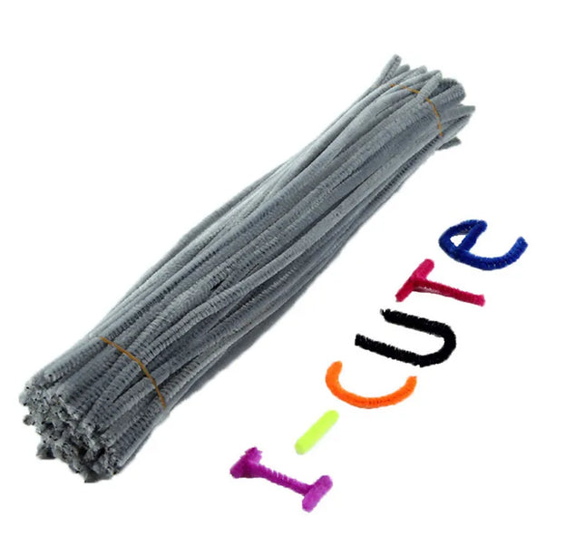 100pcs 30cm Chenille Stems Pipe Cleaners Kids Plush Educational Toy Colorful Pipe Cleaner Toys Handmade DIY Craft Supplies