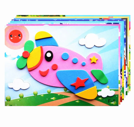 10Pcs 3D EVA Foam Stickers Puzzle Cartoon Animal 20 Styles DIY Handmade Early Learning Educational Toys For Children Kids Gift