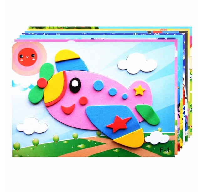 10Pcs 3D EVA Foam Stickers Puzzle Cartoon Animal 20 Styles DIY Handmade Early Learning Educational Toys For Children Kids Gift