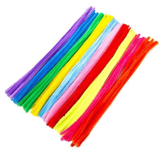 100pcs 30cm Chenille Stems Pipe Cleaners Kids Plush Educational Toy Colorful Pipe Cleaner Toys Handmade DIY Craft Supplies