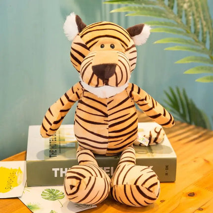 Simulation Animal Plush Toys – 25cm Stuffed Lion, Tiger, Giraffe, Monkey & More for Kids’ Gifts