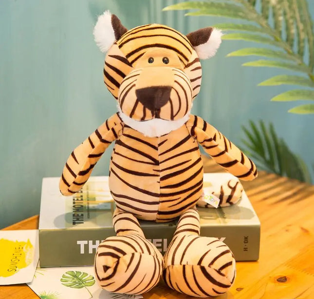 Simulation Animal Plush Toys – 25cm Stuffed Lion, Tiger, Giraffe, Monkey & More for Kids’ Gifts