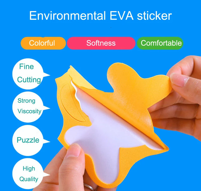10Pcs 3D EVA Foam Stickers Puzzle Cartoon Animal 20 Styles DIY Handmade Early Learning Educational Toys For Children Kids Gift