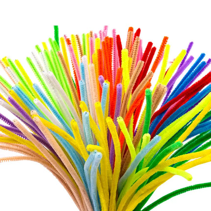 100pcs 30cm Chenille Stems Pipe Cleaners Kids Plush Educational Toy Colorful Pipe Cleaner Toys Handmade DIY Craft Supplies
