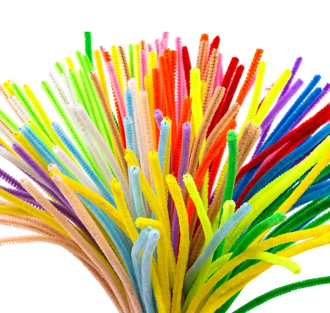 100pcs 30cm Chenille Stems Pipe Cleaners Kids Plush Educational Toy Colorful Pipe Cleaner Toys Handmade DIY Craft Supplies