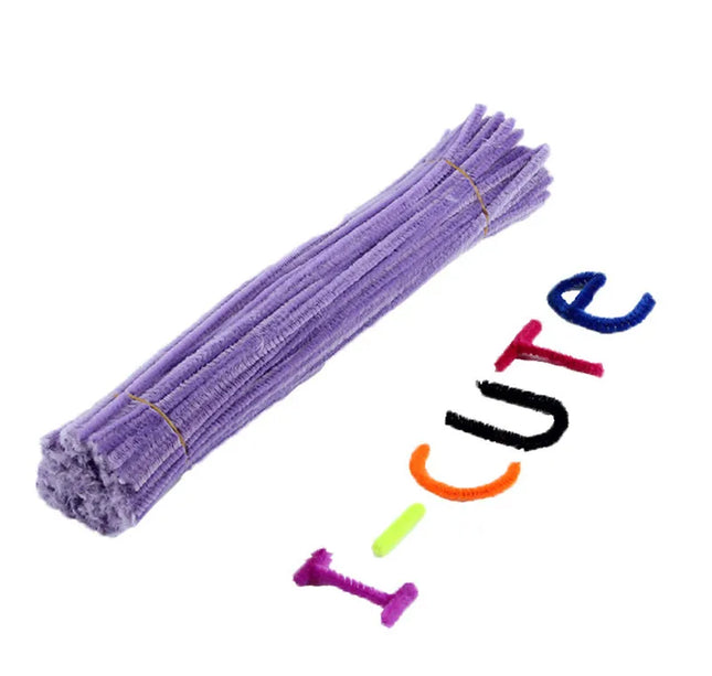 100pcs 30cm Chenille Stems Pipe Cleaners Kids Plush Educational Toy Colorful Pipe Cleaner Toys Handmade DIY Craft Supplies