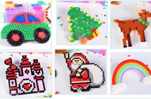 5000pcs 5mm Hama Beads Set – DIY Educational Fuse Beads with Templates, Iron Papers & Tweezers for Kids