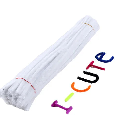 100pcs 30cm Chenille Stems Pipe Cleaners Kids Plush Educational Toy Colorful Pipe Cleaner Toys Handmade DIY Craft Supplies