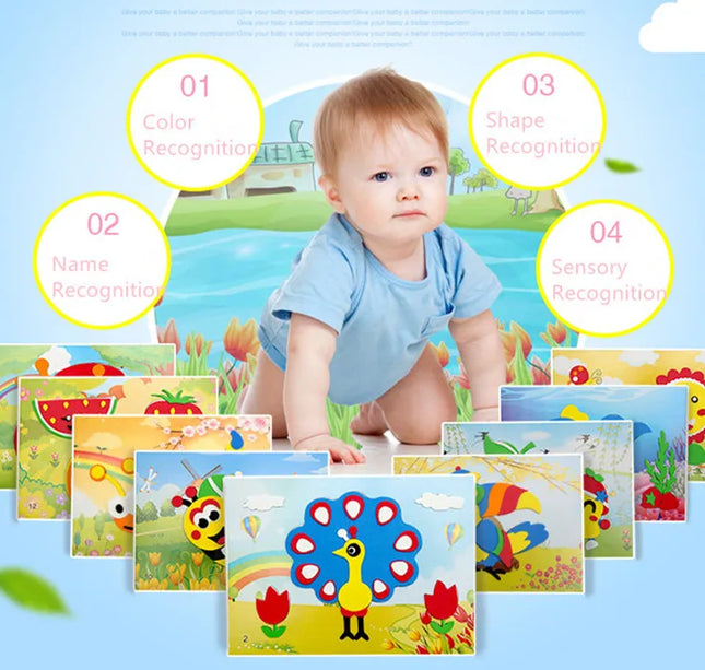 10Pcs 3D EVA Foam Stickers Puzzle Cartoon Animal 20 Styles DIY Handmade Early Learning Educational Toys For Children Kids Gift