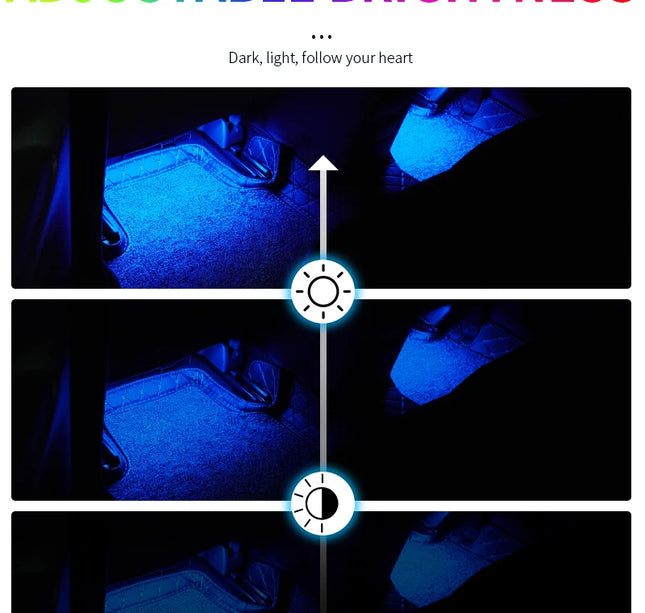 LED Car Ambient Light Kit – RGB Interior Strip with Music, Remote & App Control