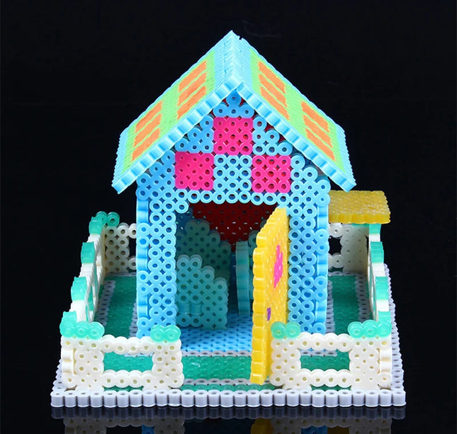 5000pcs 5mm Hama Beads Set – DIY Educational Fuse Beads with Templates, Iron Papers & Tweezers for Kids