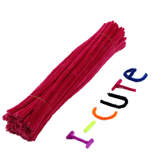 100pcs 30cm Chenille Stems Pipe Cleaners Kids Plush Educational Toy Colorful Pipe Cleaner Toys Handmade DIY Craft Supplies