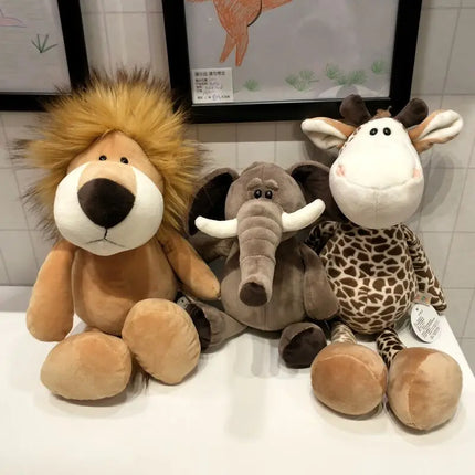 Simulation Animal Plush Toys – 25cm Stuffed Lion, Tiger, Giraffe, Monkey & More for Kids’ Gifts