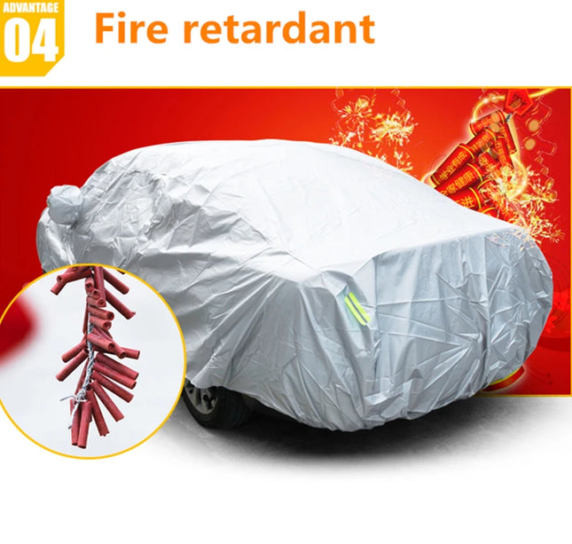 Universal Outdoor Car Cover – Full Exterior Sunshade & Snow Protection for Hatchback, Sedan & SUV