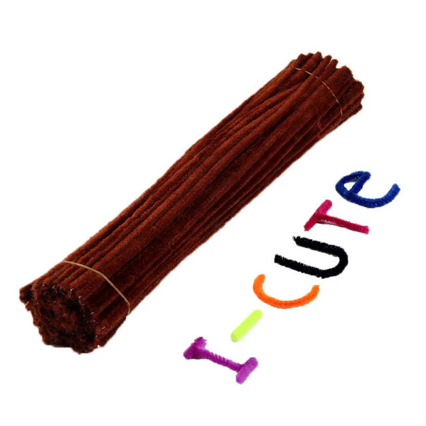 100pcs 30cm Chenille Stems Pipe Cleaners Kids Plush Educational Toy Colorful Pipe Cleaner Toys Handmade DIY Craft Supplies
