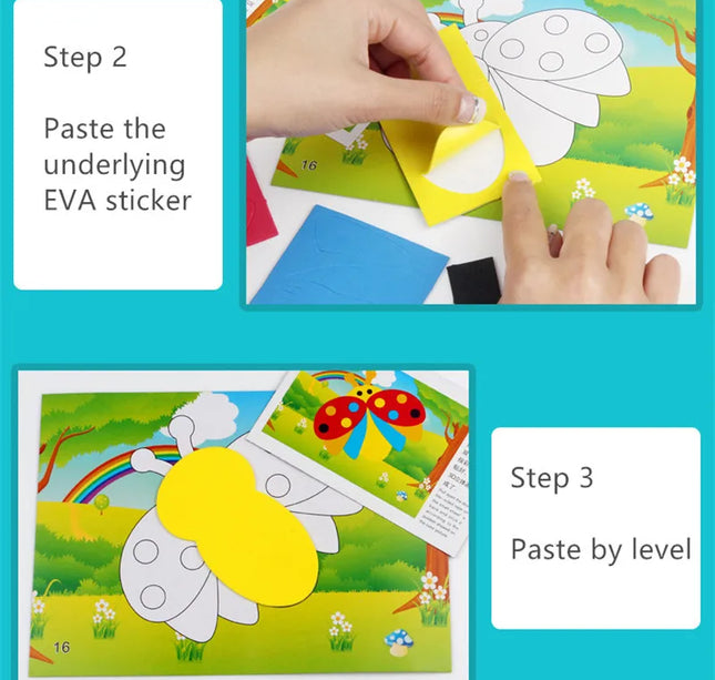 10Pcs 3D EVA Foam Stickers Puzzle Cartoon Animal 20 Styles DIY Handmade Early Learning Educational Toys For Children Kids Gift